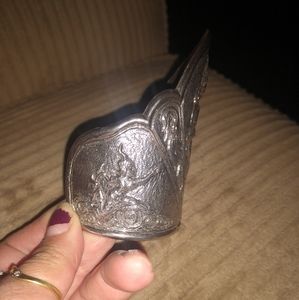 RARE 925 Sterling SIAM Goddess Cuff Bracelet signed Siam Sterling